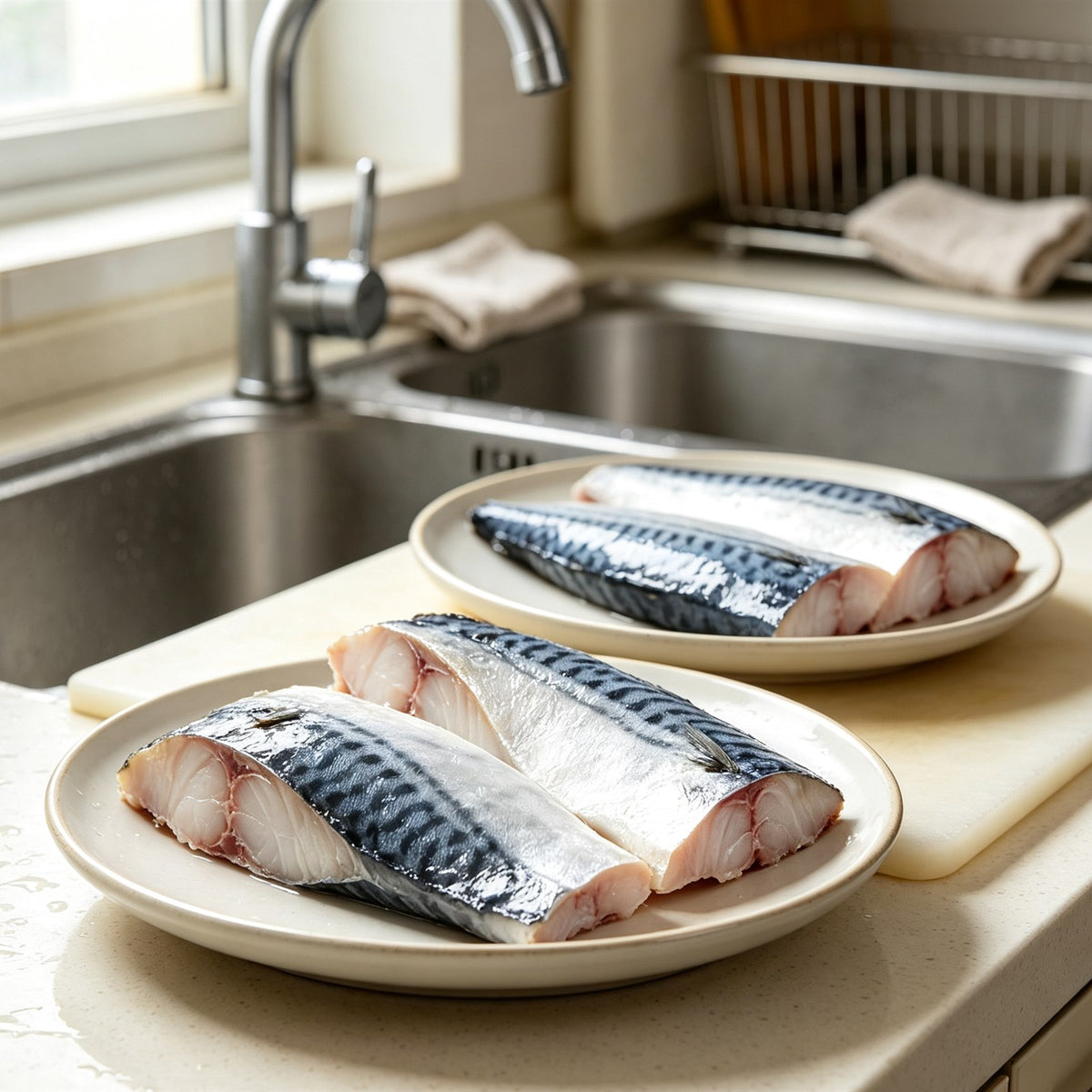 Fresh Seared Mackerel Fillets Skin On