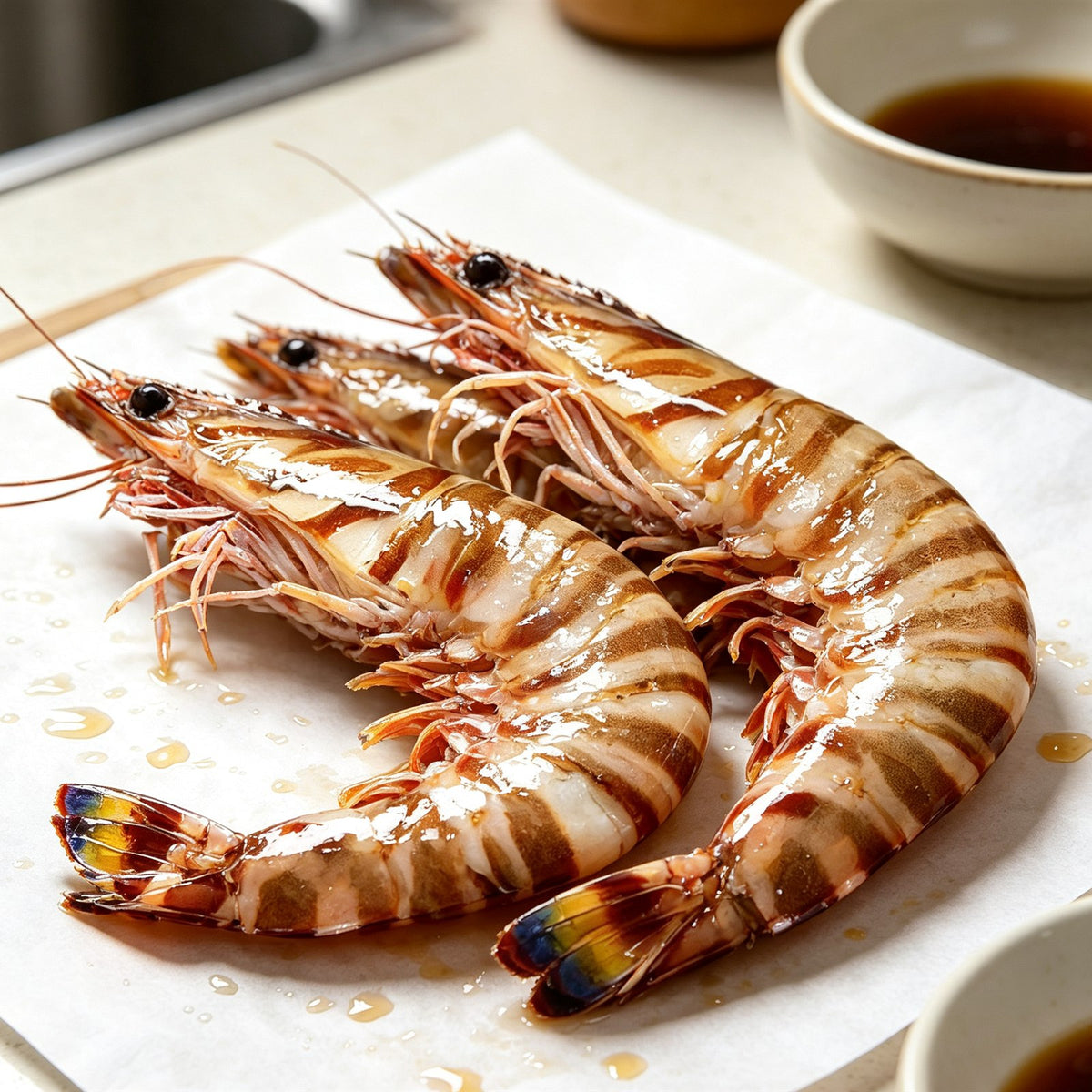Fresh Jumbo Tiger Prawns with Stripes
