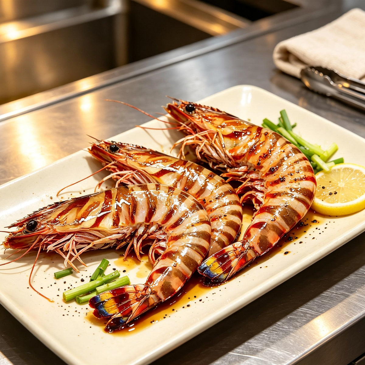 Fresh Jumbo Tiger Prawns with Stripes
